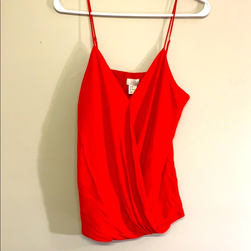 h&m red twist tank